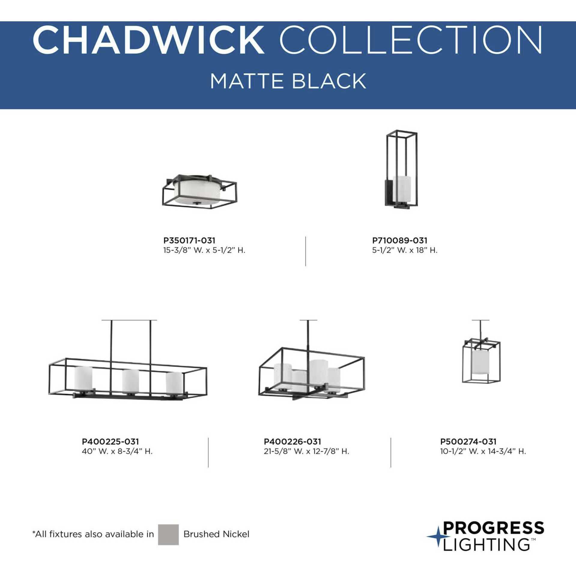 Chadwick 1 Light 6 inch Matte Black Wall Bracket Wall Light